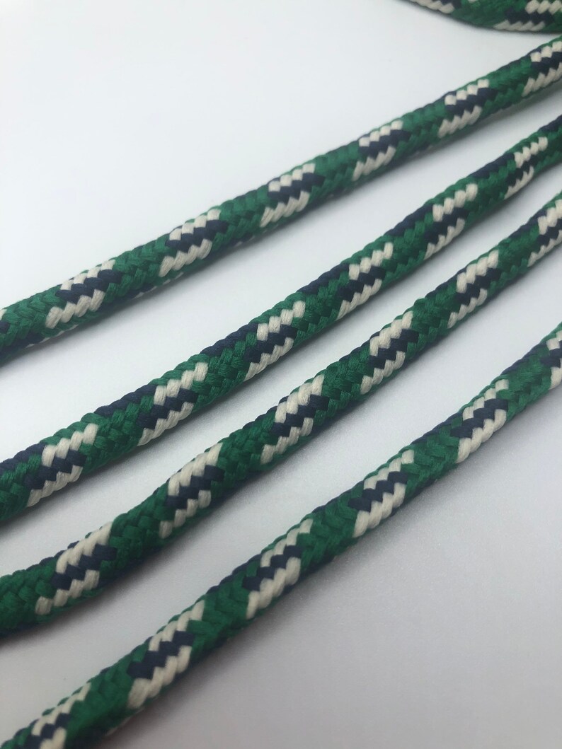 White Round Shoelaces Green Blue