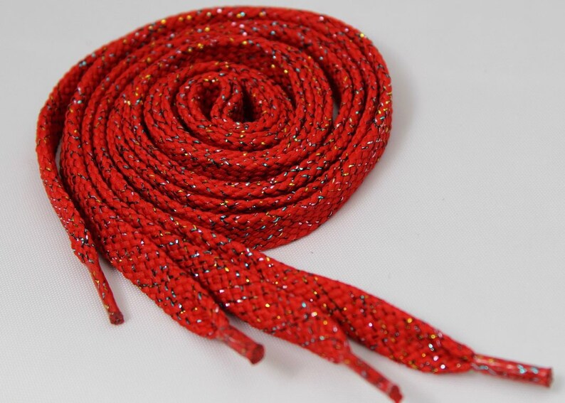 Red Sparkle Shoelaces Etsy