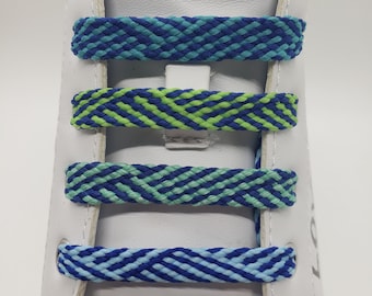 Flat Herringbone Shoelaces - Blue Variants