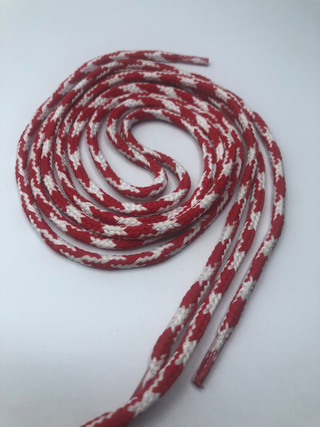 Round Multicolor Shoelaces Red and White Etsy