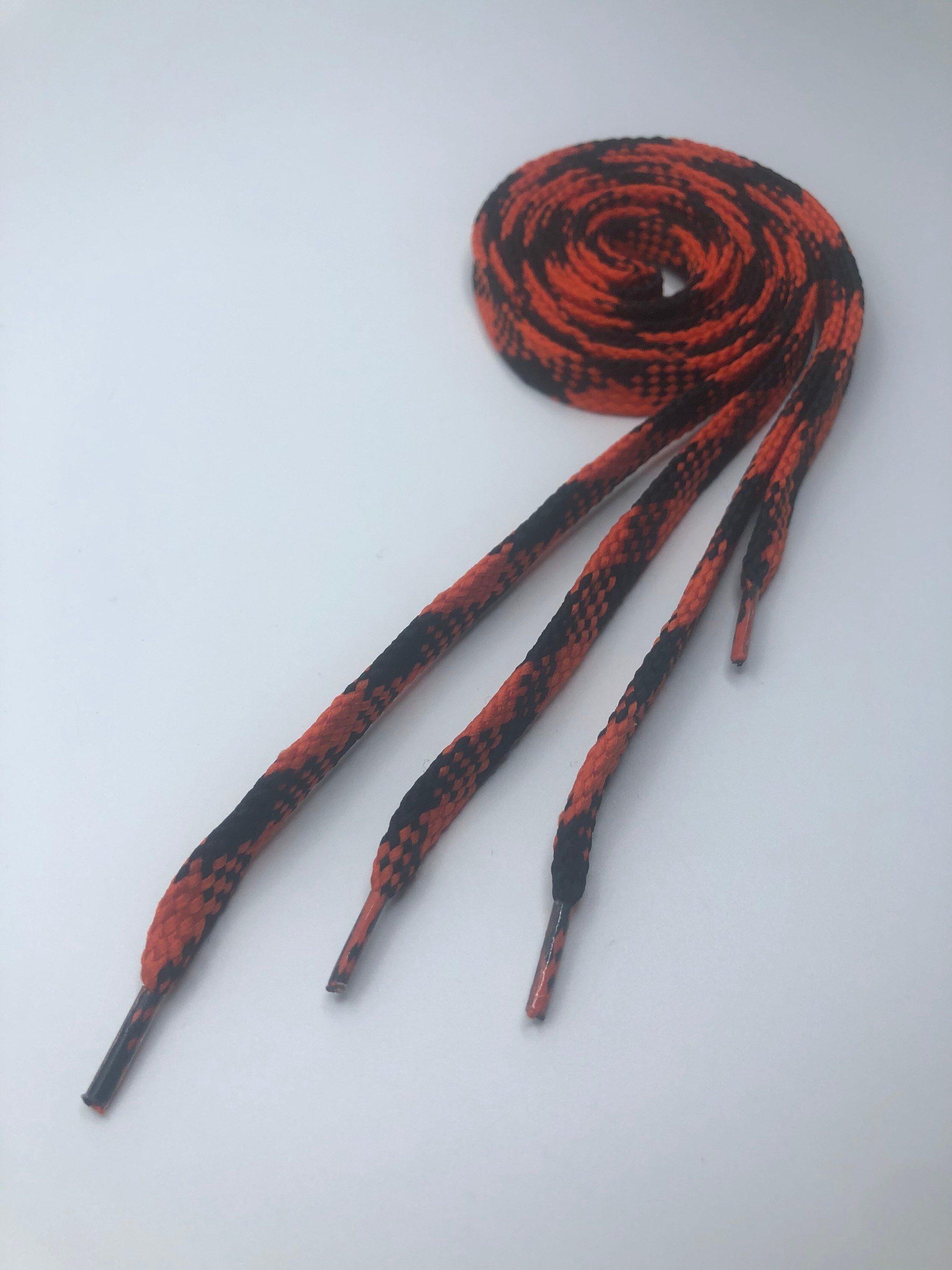 orange and black shoelaces