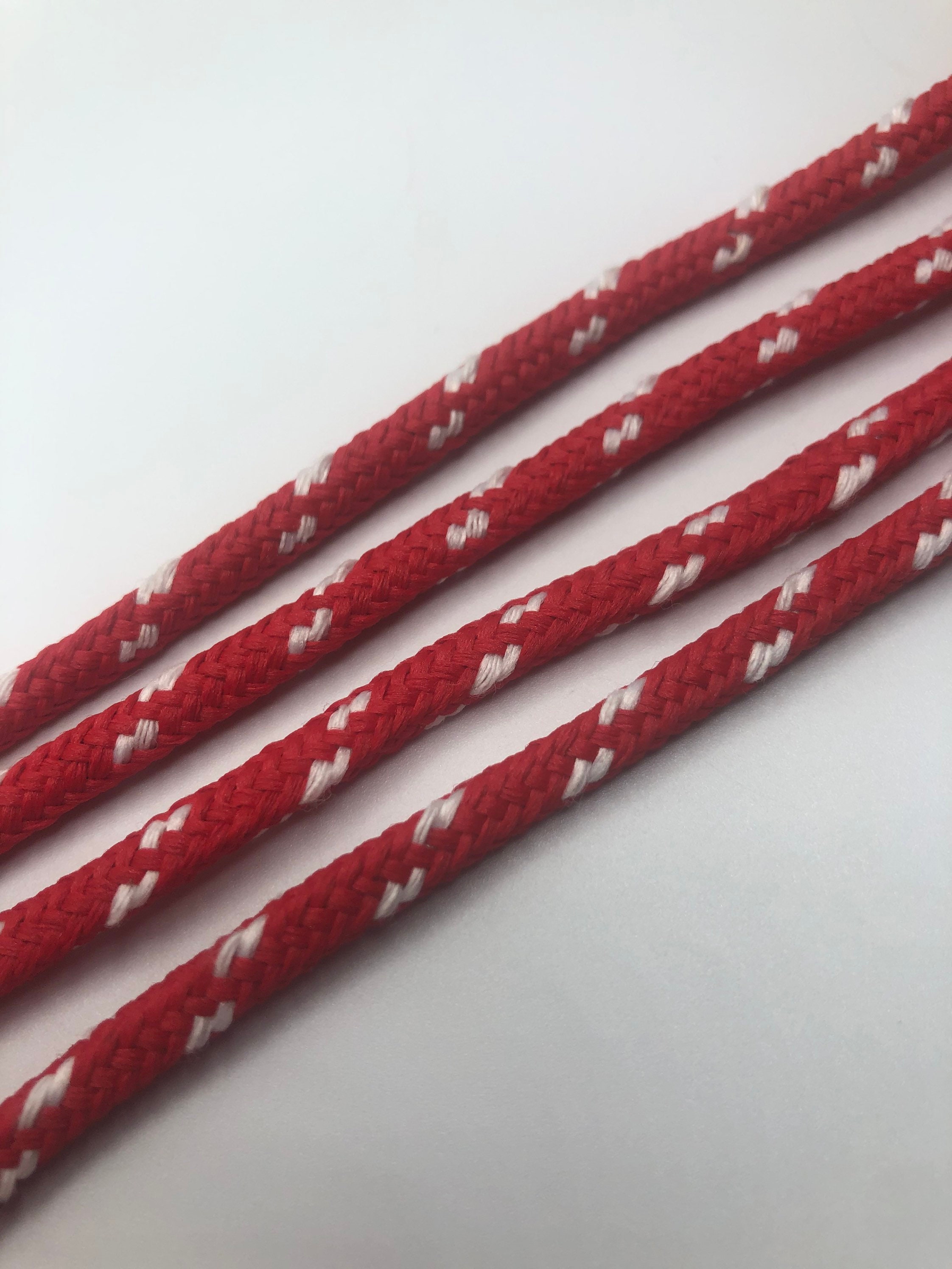Classic Round Shoelaces Red w/White Accents Etsy