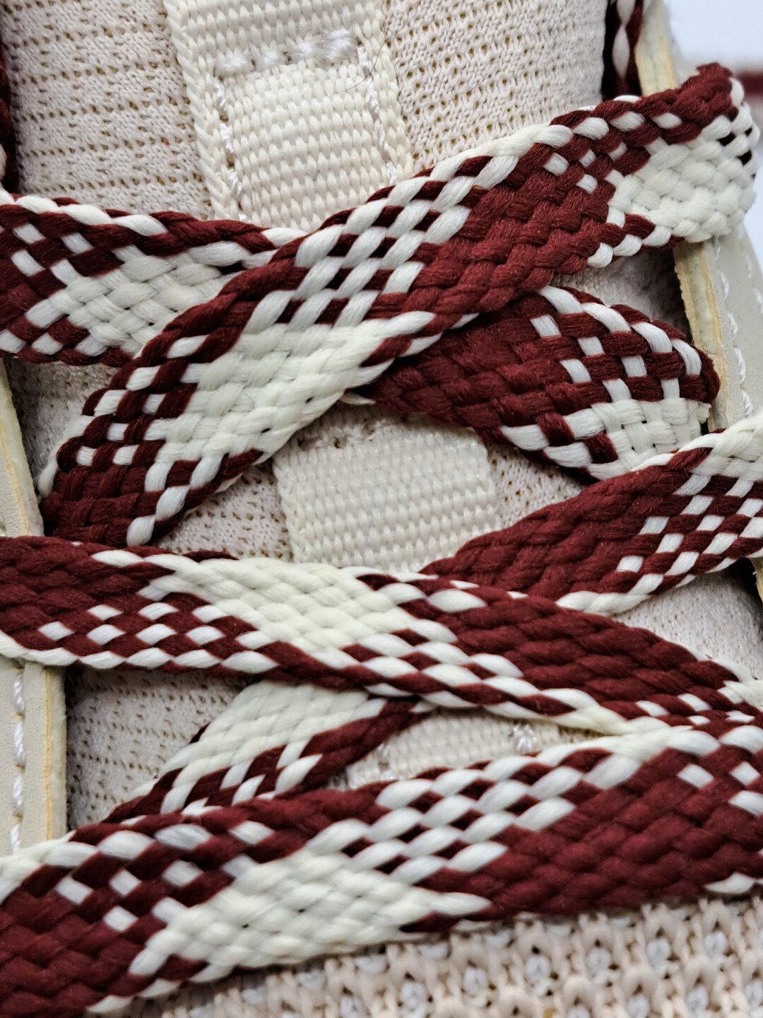Flat Argyle Shoelaces Maroon and Cream Etsy