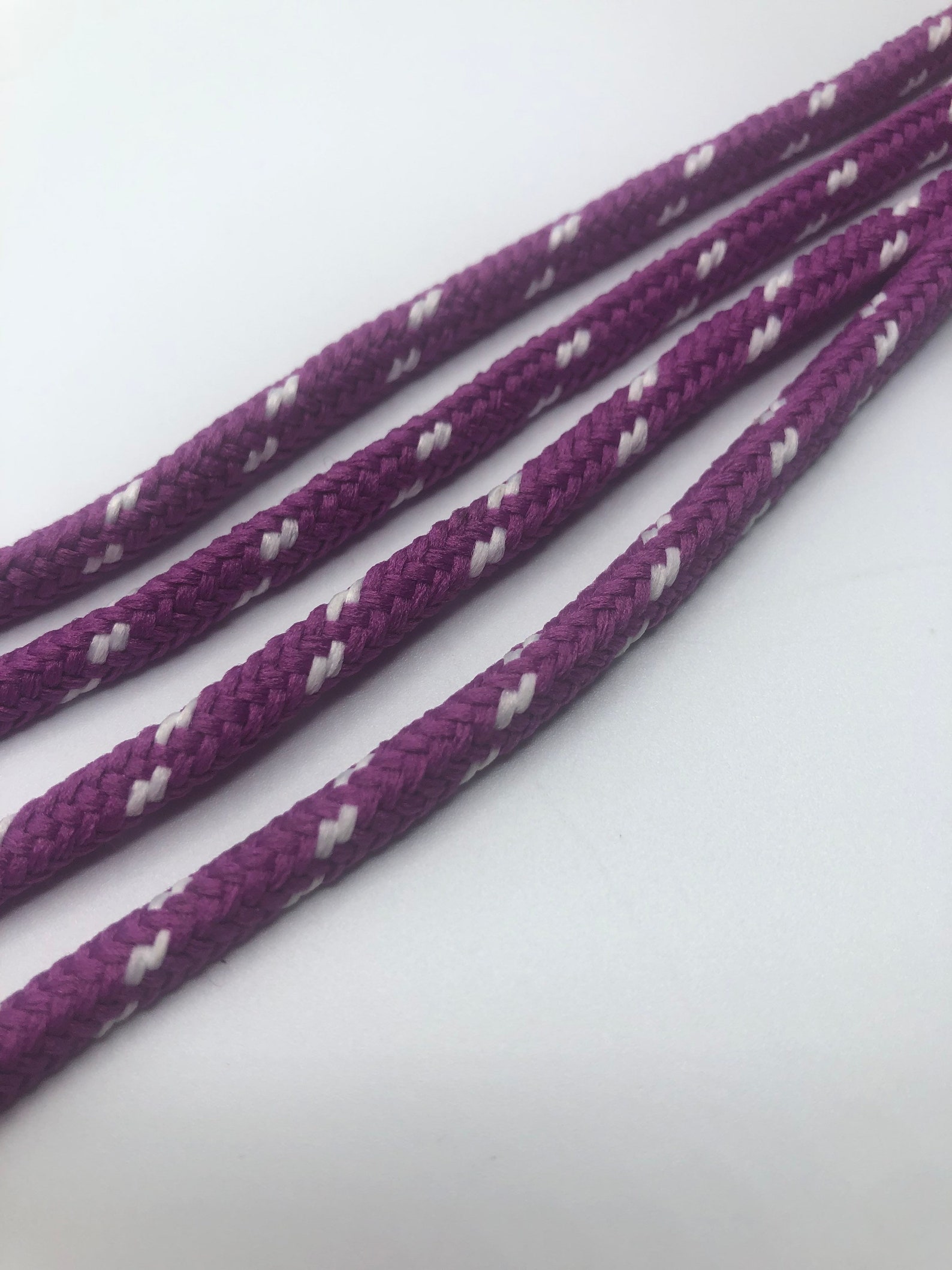Classic Round Shoelaces Light Purple White | Etsy