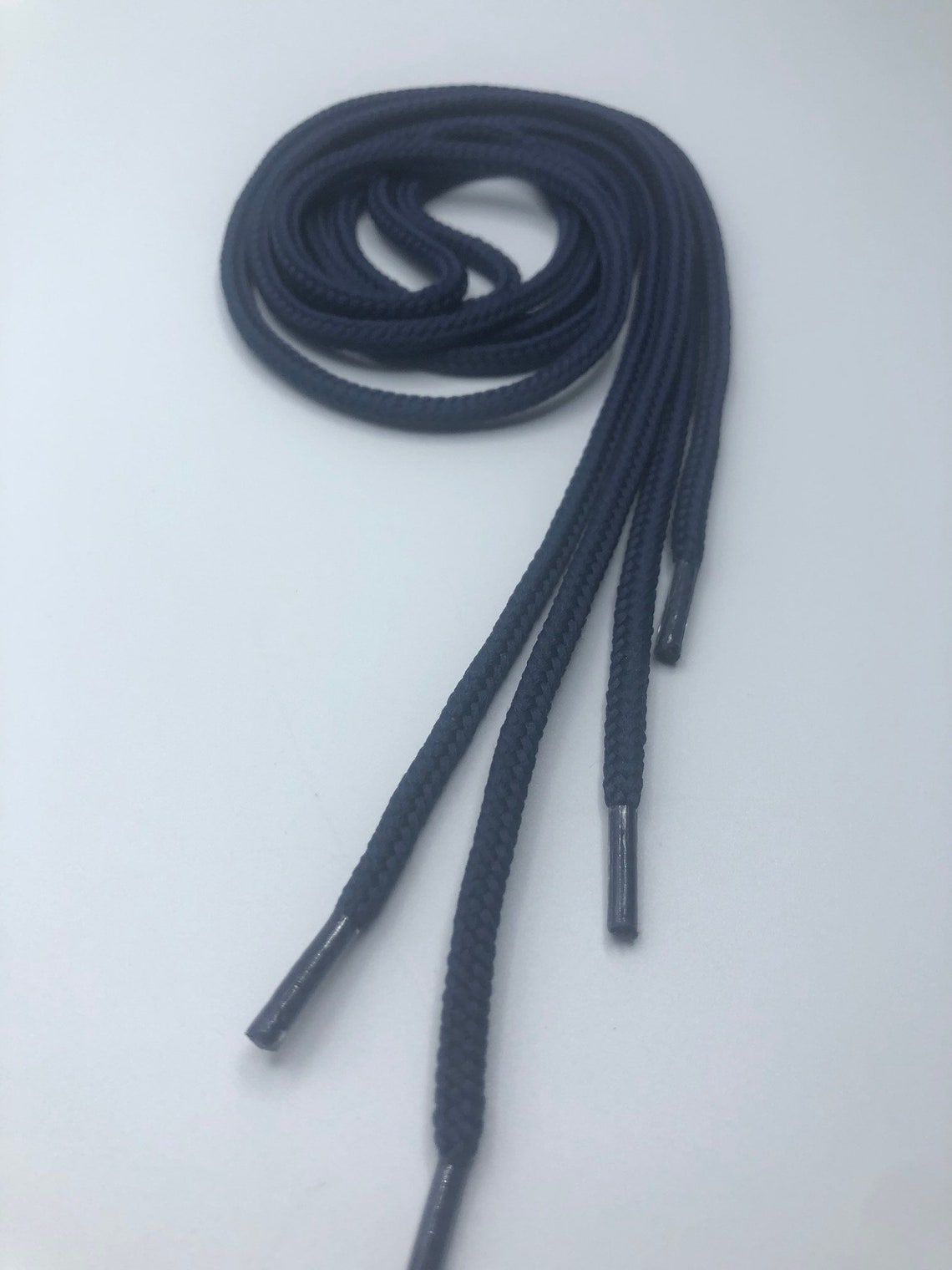 Round Shoelaces Navy Blue Etsy