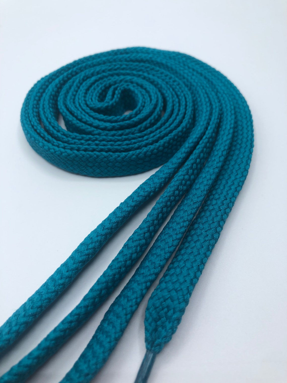 Flat Teal Shoelaces Etsy