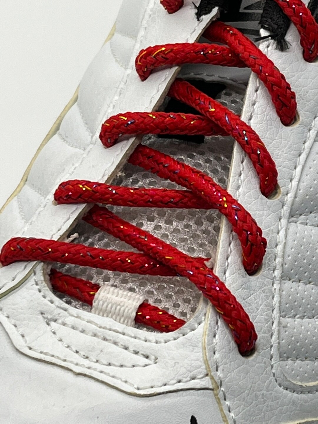 Round Sparkle Shoelaces Red Etsy