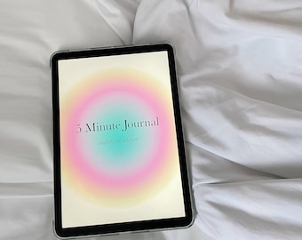 Diario digital de 5 minutos / Edición nocturna / Indicaciones simples de gratitud y autorreflexión para iPad y tableta / Goodnotes, Notability