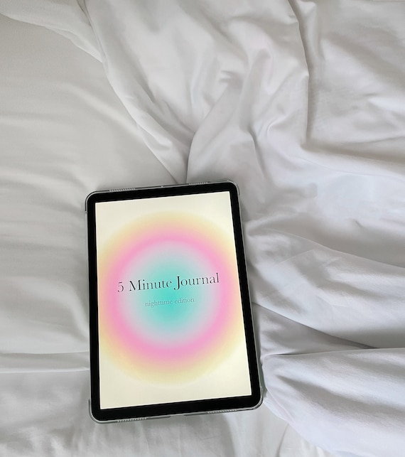Digital 5 Minute Journal | Night Edition | Simple Gratitude and Self Reflection Prompts For iPad and Tablet | Goodnotes, Notability