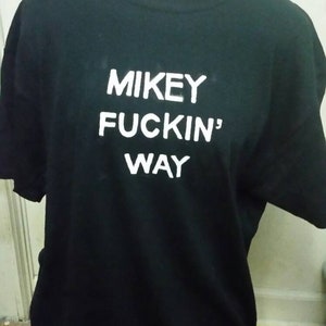 mikey fuckin way mikey fucking way gerard way frank iero mcr my chemical romance handpainted shirt