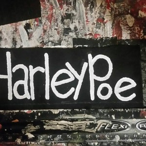 Harley Poe folk punk band patch, punk patches grunge emo handpainted patch harleypoe image 2