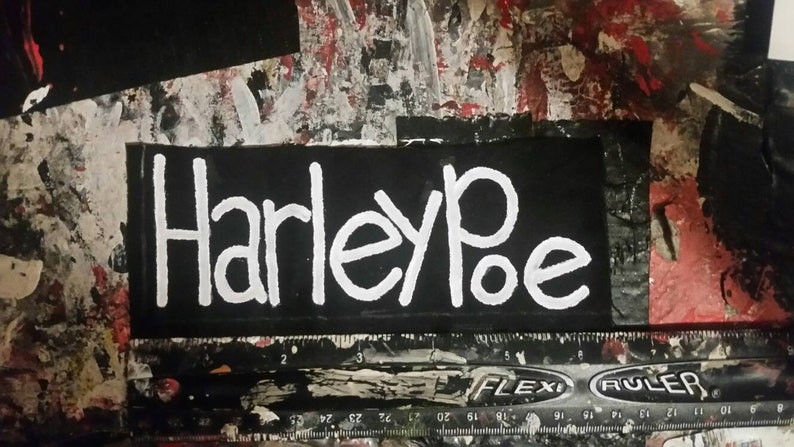 Harley Poe folk punk band patch, punk patches grunge emo handpainted patch harleypoe image 2