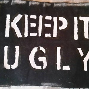keep it ugly punk patch mcr gerard way frank iero emo patch handpainted punk emo goth grunge diy patch