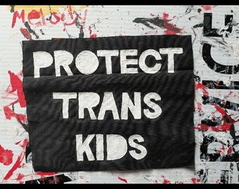 bescherming trans kids trans rechten geschilderd punk patch