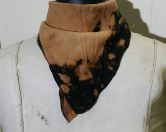 hand bleached bandana one of a kind one off post apocalyptic cosplay LARPing crust punk grunge bleached black bandana