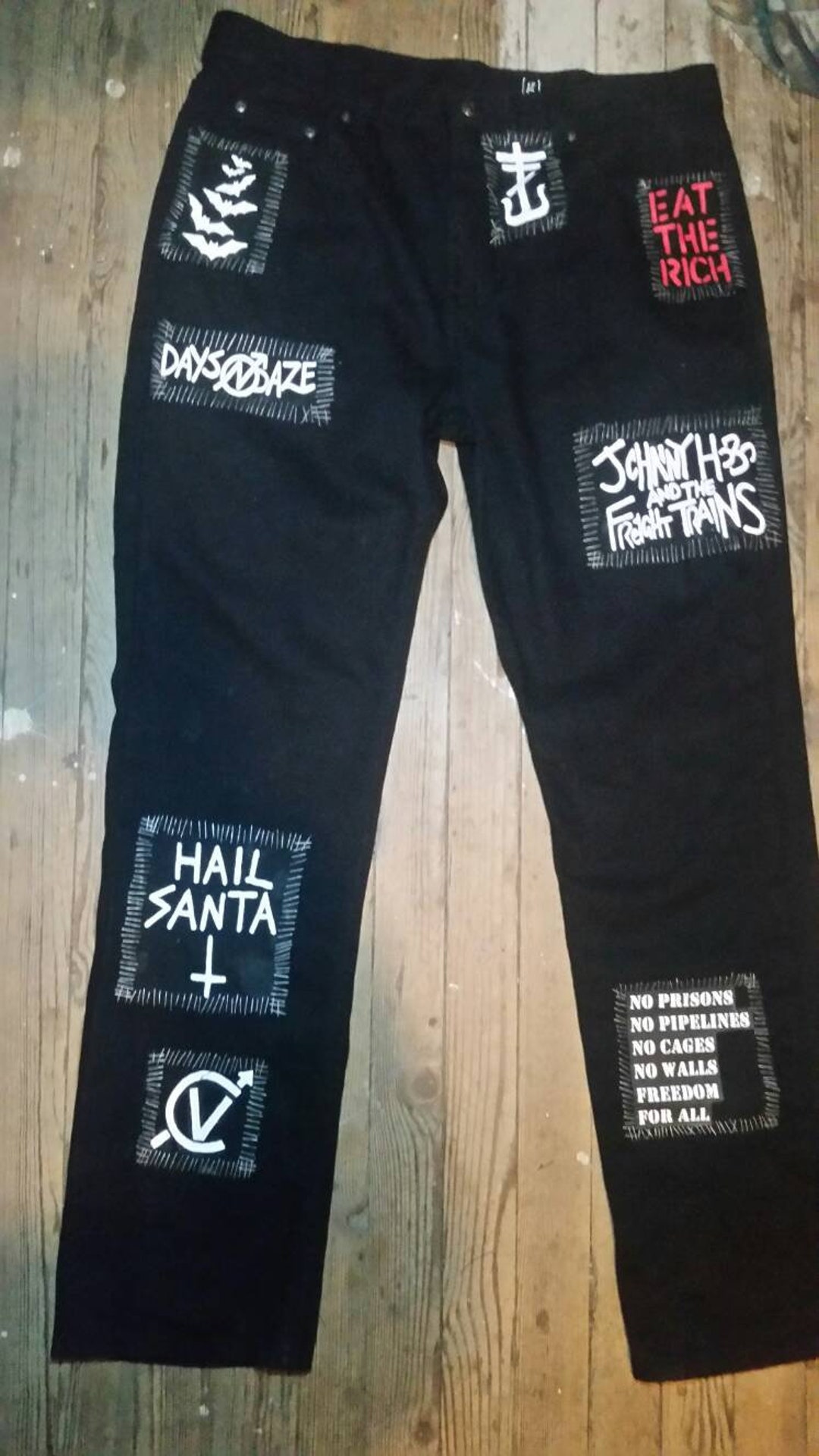 Custom Crust Punk Patch Pants Folk Punk Gutter Punk Emo Goth Hippie