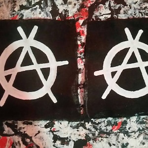 Anarchy patch, anarchist patches, punk patch, crust punk patch, activist patch handmade handpainted diy punk patch