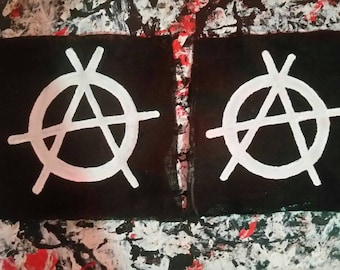 Anarchy patch, anarchist patches, punk patch, crust punk patch, activist patch handmade handpainted diy punk patch