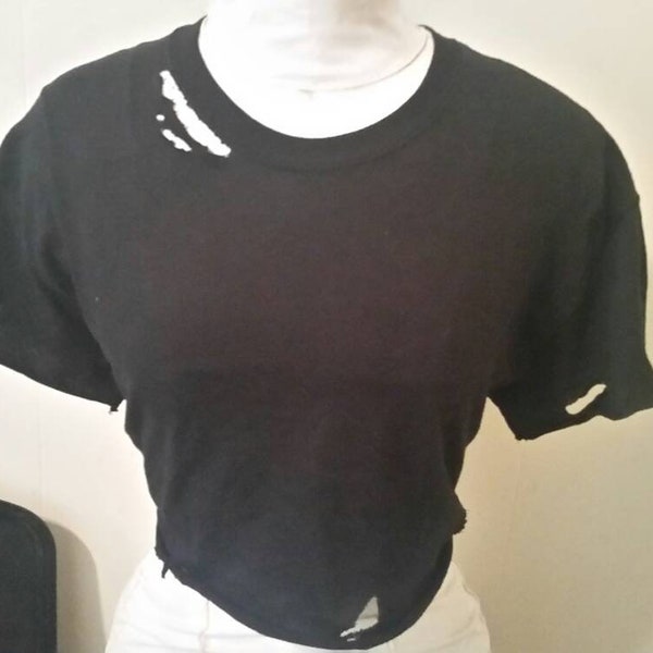 bauchfreies oberteil in schwarz, vintage look, vintage look, vintage look, vintage look, vintage look, gute idee