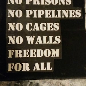No Prisons, No Pipes, No Cages, No Walls, Freiheit für alle, Punk Patch, Aktivist Patch, Tierbefreiung, Anti-Trumpf, Anarchist Patch