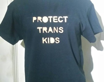 Protect Trans Kids Bleached Activist tee lgbt pride protect queer kids lgbtqia protest shirt handpainted with bleach