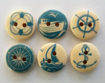 GOLD SAILING SHIP NAUTICAL MILITARY STYLE RARE SMALL BUTTONS X 10 NEW