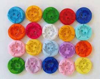 Flower Buttons, Resin Buttons, Round Buttons, Sewing Supplies, Scrapbooking, Embellishments, Multi Coloured Buttons, Winter Scrapbooking