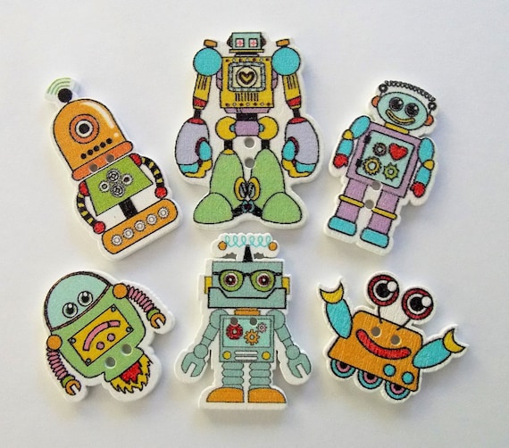 Printable Robot Buttons
