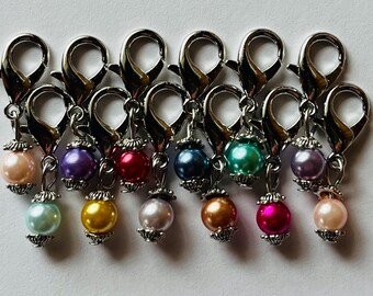 Pearl Stitch Markers: Knitting & Crochet Charms, Sewing Notions