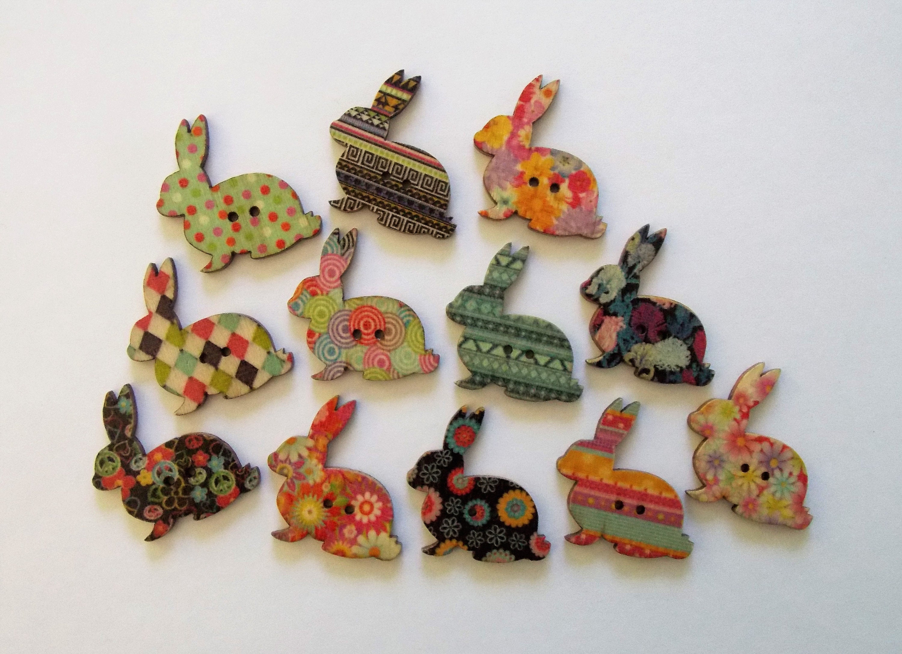 Bunny Buttons Rabbit Buttons Easter Buttons Sewing Etsy