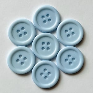 Blue Buttons, 20mm Buttons, Pale Blue Resin Buttons, Sewing Supplies, Embellishments, Scrapbooking, Craft Supplies