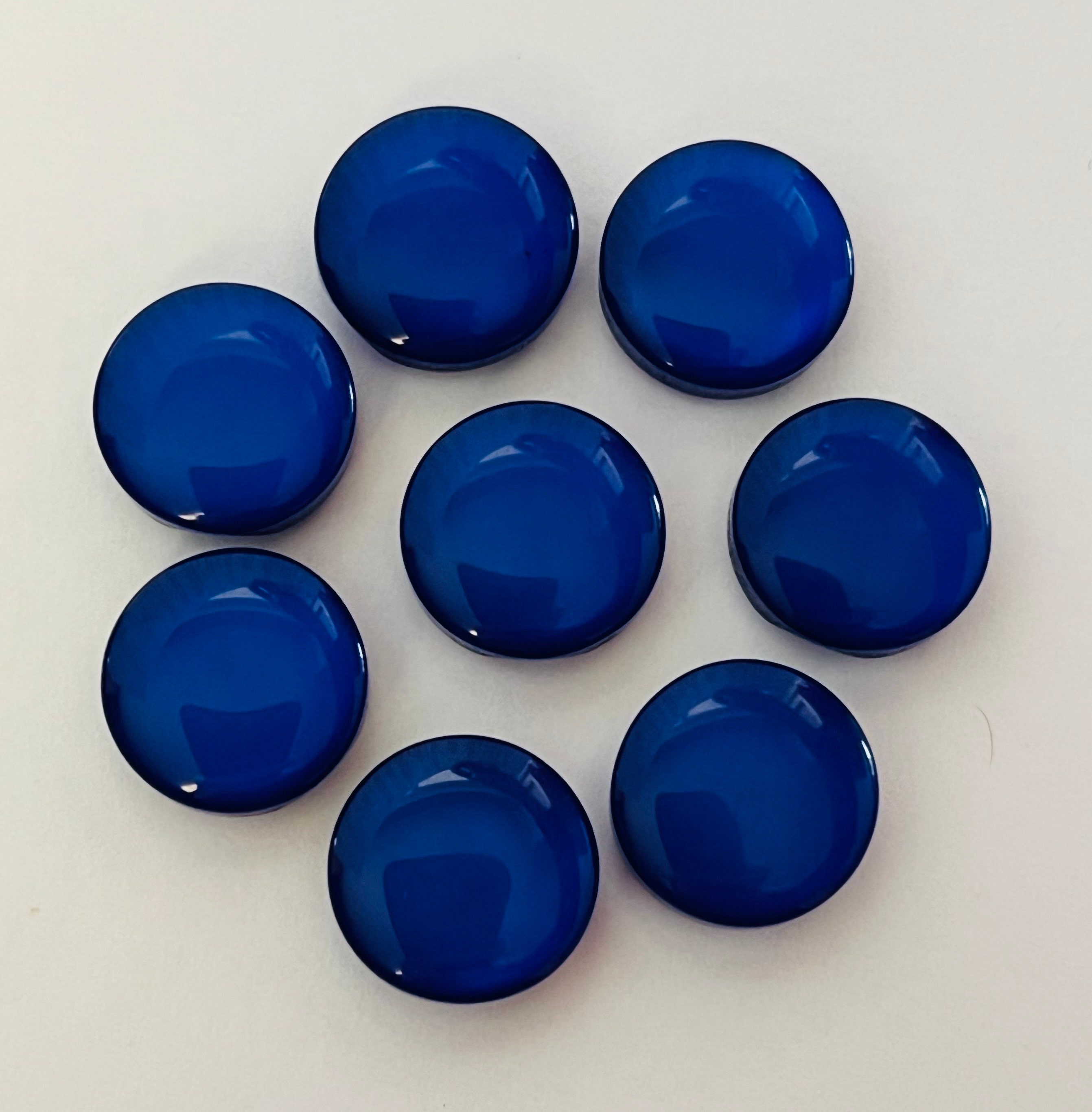 Blue Rag Button Dark Blue Resin Shank Buttons, 1/2
