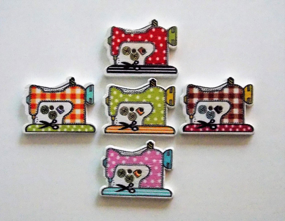 Sewing Machine Buttons Wooden Buttons Sewing Supplies Etsy