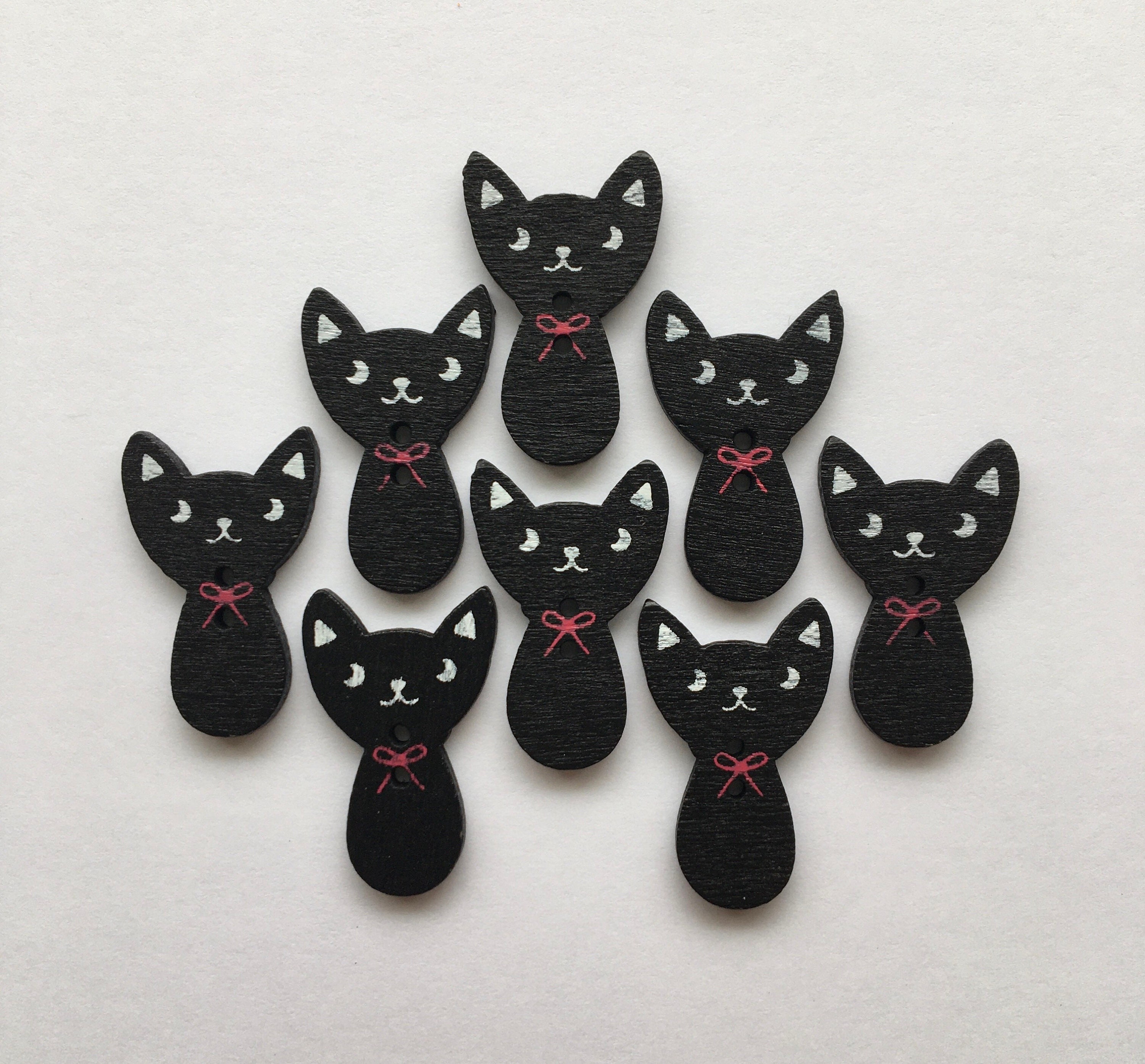 Cat Buttons Black Cat Buttons Kitten Buttons Sewing Etsy