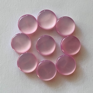 Light Pink Resin Shank Buttons, Shiny Finish (1/2")