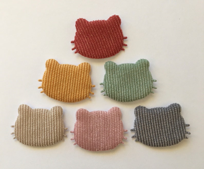Cat Appliqués, Fabric Cat Head, Sew on Patches, Decorations