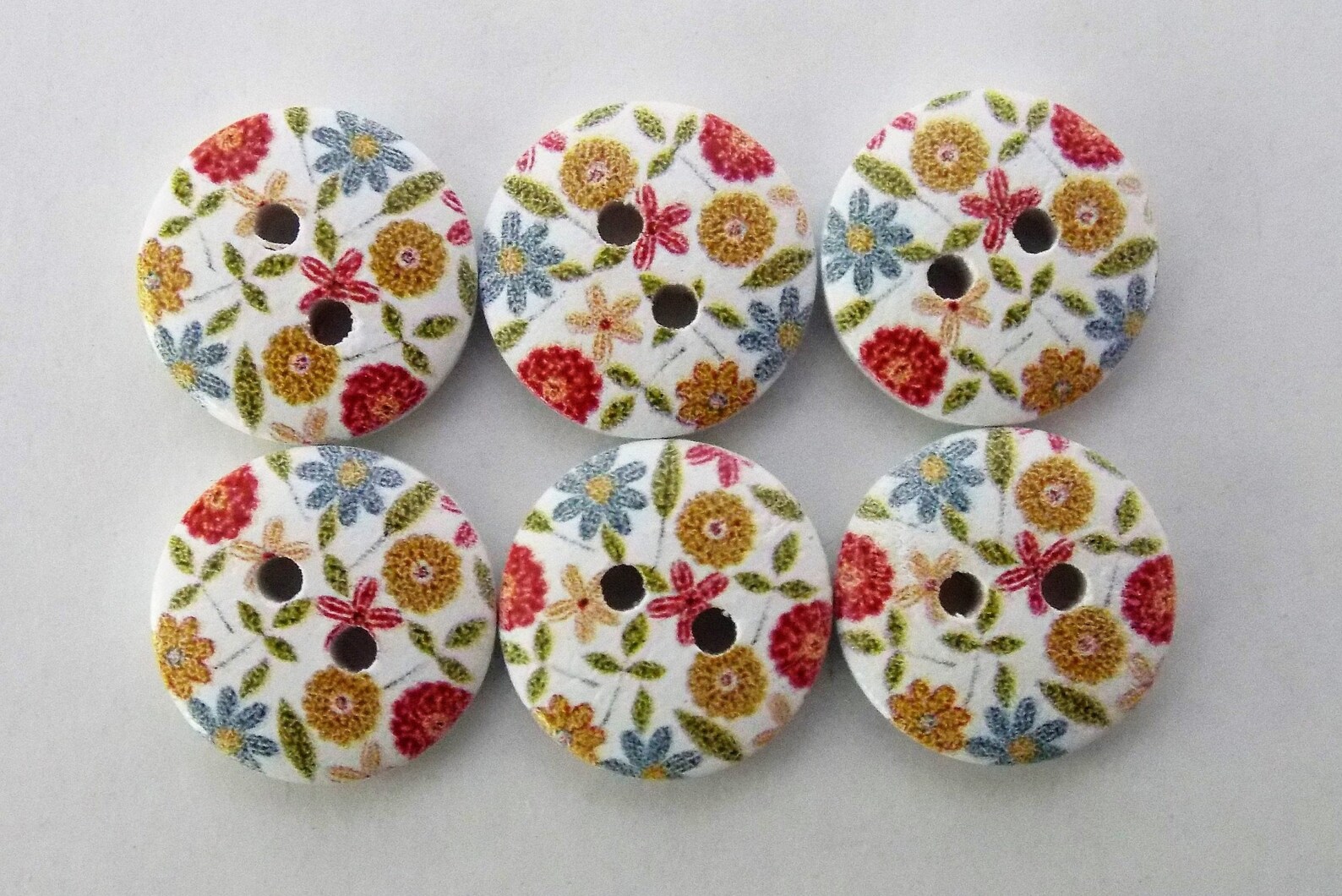 Flower Buttons Floral Buttons Sewing Supplies Scrapbooking Etsy
