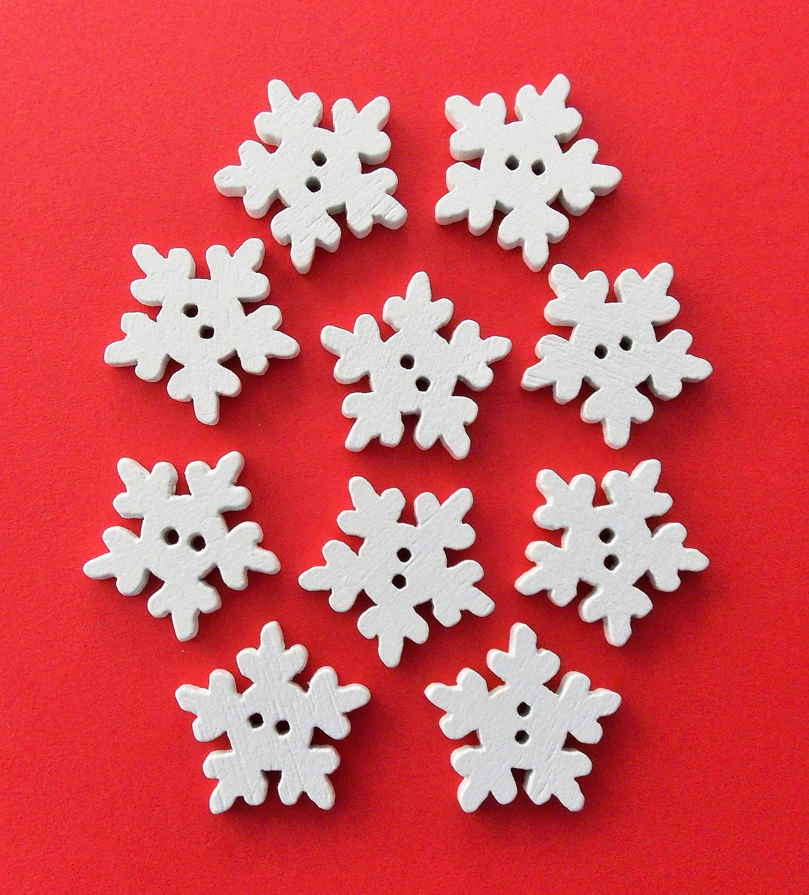 White Snowflake Buttons Wooden Buttons White Buttons Sewing Etsy Canada