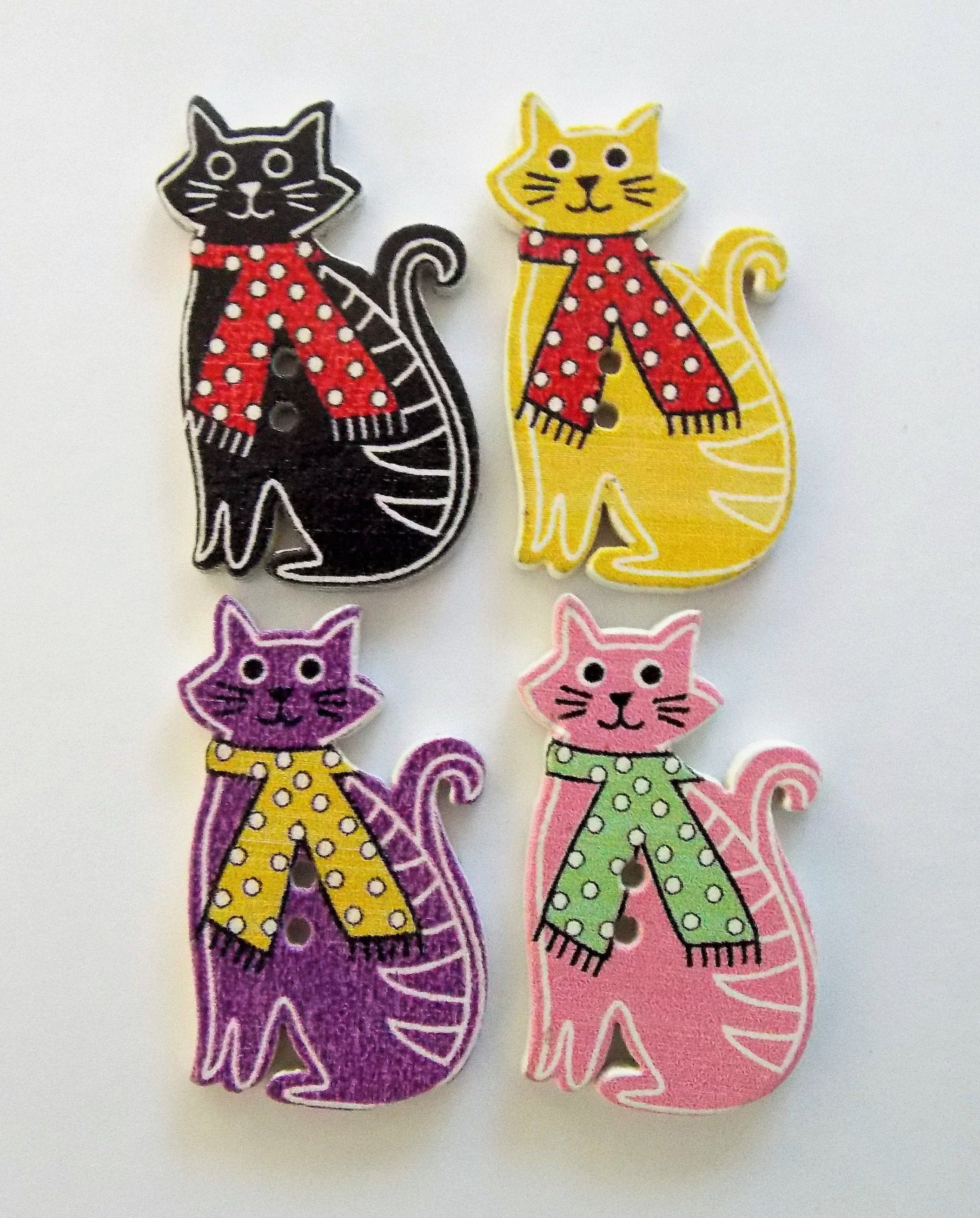 Cat Buttons Feline Buttons Kitten Buttons Sewing Supplies Etsy