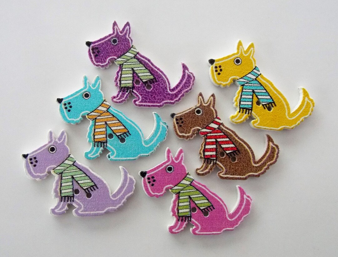 Dog Buttons Scottie Dog Buttons Sewing Supplies Puppy Etsy
