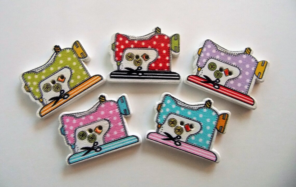 Sewing Machine Buttons Wooden Buttons Sewing Supplies Etsy