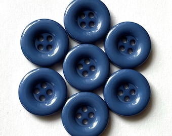 Blue Resin Buttons, 18mm Sewing Embellishments