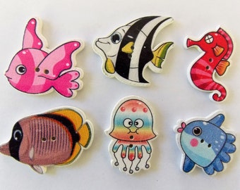 New 50pc European Style Fish Wood Buttons 25*13mm Sewing Mix Lots WB225 New 50pc European Style Fish Wood Buttons 25*13mm Sewing Mix Lots WB225
