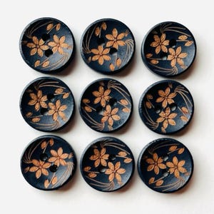 Flower Buttons, Blue Buttons, Daisy Buttons, Vintage look Buttons, 15mm Buttons, Sewing Supplies, Embellishments, Craft Supplies