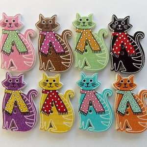 Kattenknopen, Katachtige knopen, Knopen Kitten, Naaibenodigdheden, Versieringen, Houten Knopen, Scrapbooking, Knutselbenodigdheden, Kittyknopen