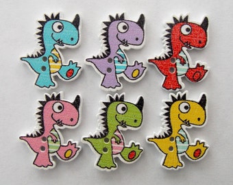 Dinosaur Buttons, Dino Buttons, Prehistoric Buttons, Sewing Supplies, Scrapbooking, Embellishments, Animal Buttons, Card Making