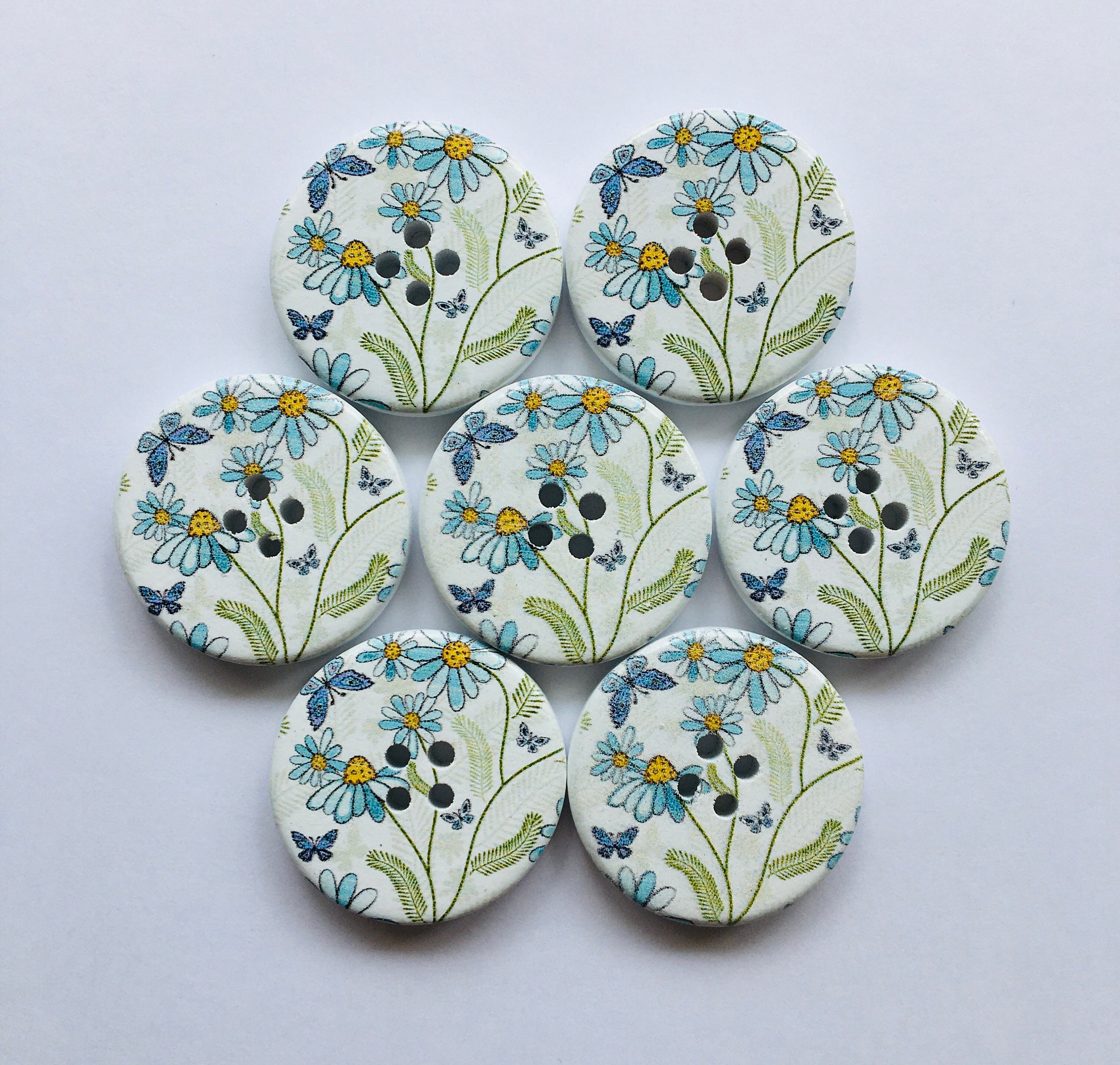 Floral Buttons Butterfly Buttons Daisy Buttons Sewing - Etsy