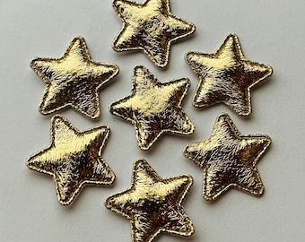 Gold Star Appliqués: 1" Sew-On Fabric Embellishments