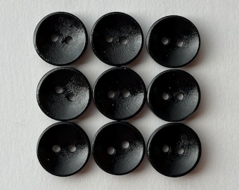 Black 15mm Wooden Buttons, Craft Supplies