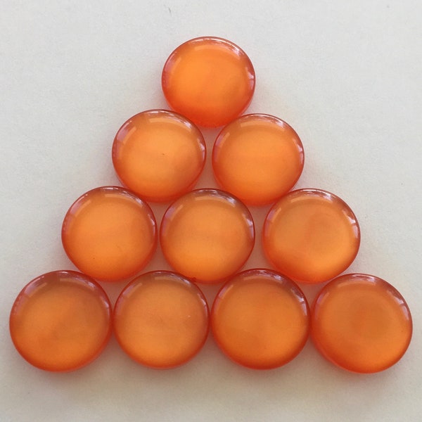 Orange Buttons, Resin Buttons, Shiny Buttons, Sewing Supplies, Scrapbooking, Embellishments, Shank Buttons